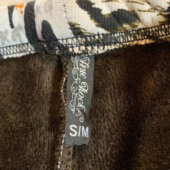 True Rock Womens Small Leggings Cozy Faux Fur Lined Animal Print Pull On Pants - Picture 5 of 11